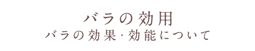 バラの効果・効能について