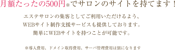 月額たったの500円でサロンのサイトを持てます！